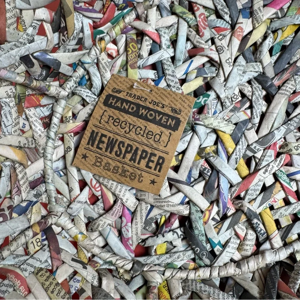 Trader Joe's Recycled Newspaper Hand Woven Basket